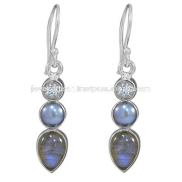 Labradorite E Multi Gemstone 925 Sterling Silver Earring